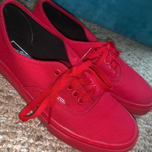RED VAN SNEAKERS (WORN ONCE ) GREAT CONDITION